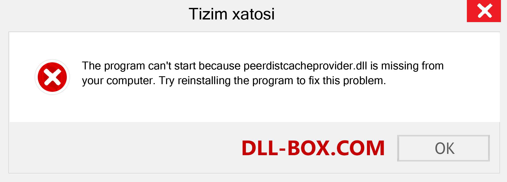 peerdistcacheprovider.dll fayli yo'qolganmi?. Windows 7, 8, 10 uchun yuklab olish - Windowsda peerdistcacheprovider dll etishmayotgan xatoni tuzating, rasmlar, rasmlar